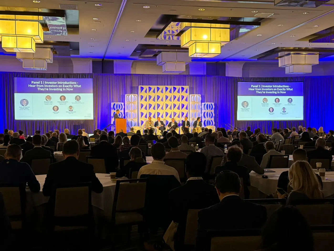 Ballroom audience at a Family Office Club investor panel